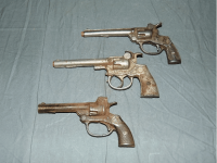 Vintage Cast Iron Toy Cap Guns, Kilgore Hubley-crop.png