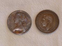 19 Feb 2011 Coin Roll Hunt Queen Victoria and King George IV.JPG