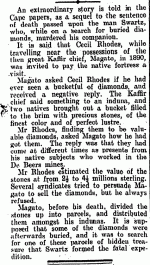 Poverty Bay Herald, Volume XXXI, Issue 10016, 6 April 1904, Page 1 MAGATO TREASURE OF DIAMONDS.gif