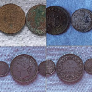 Newfoundland coins and assorted finds.