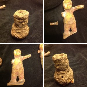 Clay effigy dolls found near SpringCreek, Harris County Texas