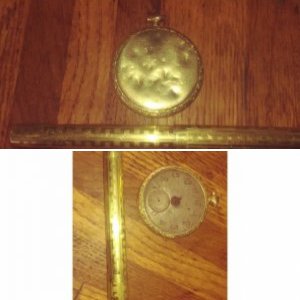 Vintage gold pocket watch and Pen