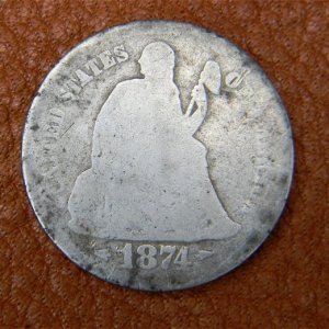 1874 seated dime front
