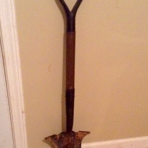 39" shovel cut into a spade style shovel for digging plugs
