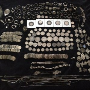 2013 dug silver finds, 3.74 lbs including 324 silver coins