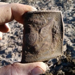 Dug in Worth County Georgia farm field on Feb 8, 2015 ----Early version of 1851 Union Eagle Belt Sword Officers Plate #630