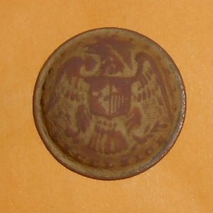 4-30-15 Union Army Excelsior button from the 1860's. Found in a farm house yard.