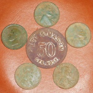 5-5-15 1914 Putt & Mason token from a local store that opened in 1880.