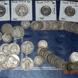 11-26-14 This is my second time at detecting. Most of the silver I found over 30 years ago.