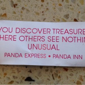 Panda Express fortune cookie has me figured out.