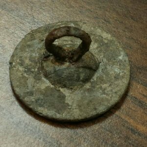 71st Regiment of Foot coat button. The 71st was a British regiment in the Revolutionary War known as "Fraser's Highlanders;" they were a Scottish regi