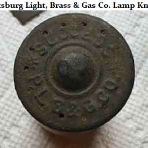 Pittsburgh Light, Brass and Gas Co. lamp knob (c. 1910-1930)