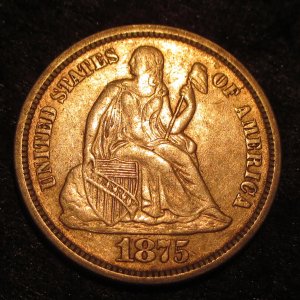 Seated Liberty 1875 S front