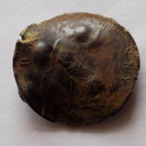 thursday 22/09/16

condition = shocking dings and bent details seem ok 
1862 half penny
