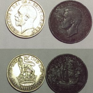 wednesday 15/03/17

condition = excelent/poor
uk 1 shilling + 1/2 penny
1935 / 1938