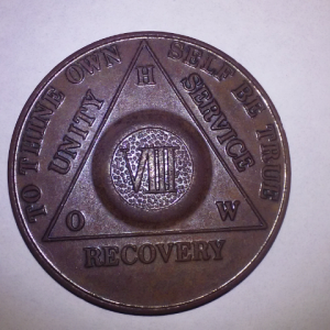 Front side
7 years of continuous sobriety,