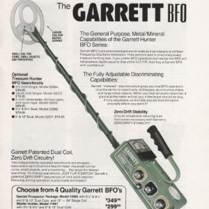 Garrett BFO metal detector manual