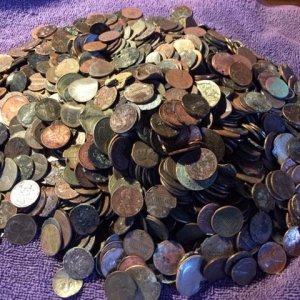 bent/corroded coins
Found metal detecting
2012-2018