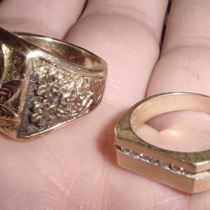 LARGE RING IS ABOUT AN OZ OF GOLD