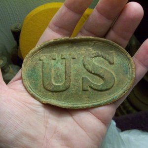 U.S. Boxplate - This is a real nice box plate with a pretty woodland patina on it.  I found this here in Virginia about 3 years ago and was happy as t