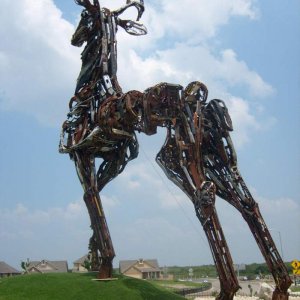 Auto Deer - well like they say...everything is big in Texas. this deer made of car parts stands over 50ft. tall. its a centerpiece to a new sub-divisi