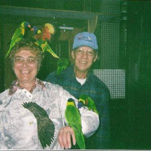My wife and me - At a bird Aviary near Niagra Falls, Canada