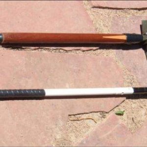 Long Handle Tools - I modified a couple digging tools for easy use while walking.