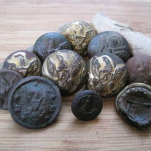 Civil War Buttons - Dug on one hunt in March 2010