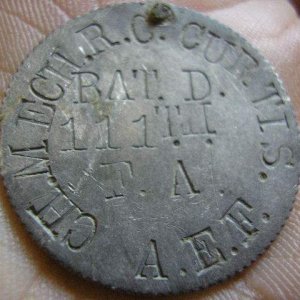 1918 1 Franc World War I I.D. Token/Coin - Dug on Wednesday, July 28th, 2010. We were hitting a colonial/ War of 1812 era field and I had just dug a W