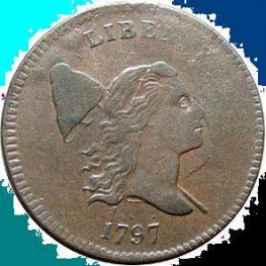 1797 half cent found in the beginning of 2010 - This was the only use of the obverse die. Initially, the 1 of the date was punched too high, then punc