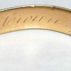 1868 Wedding Ring - This 18k wedding band is dated 1868.