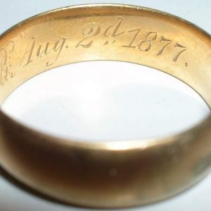 1877 Wedding Ring - This 18k wedding band is dated 1877.