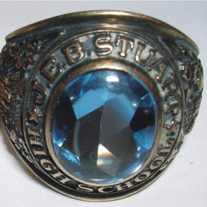 J.E.B. Stuart H.S. Ring - This J.E.B. Stuart H.S. ring is from the Class of 1963.
I returned it to the owner 43 years after he lost it.
He was shocked
