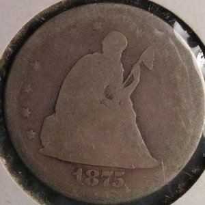 1875 20 Cent Piece - Dug 1875 20 Cent Piece