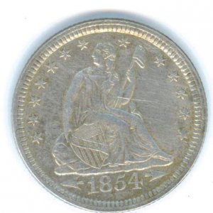 1854 Seated Quarter