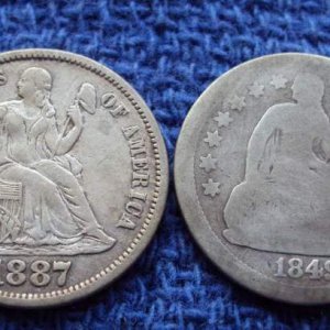 2 seated dimes found same day