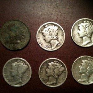 1900 indian and silver dimes. Dime Hill.