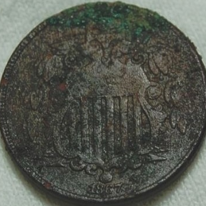 My oldest nickel. 1867