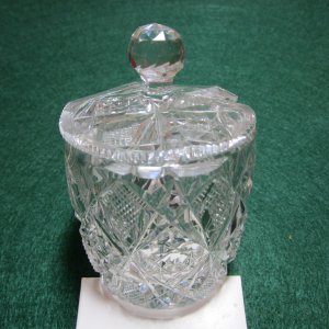 Hawkes Mustard Jar. American Brilliant Period Cut Glass c. 1890-1905