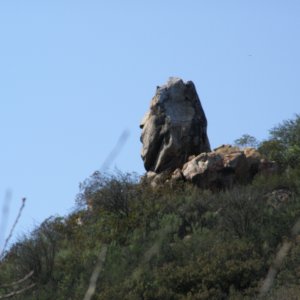 This stone is in the city of Escondido, at Daley Ranch.  A natural boulder, it has a human profile from a certain angle.