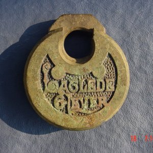 Laglede 6-Lever brass lock... About 1890... Found with Silver Sabre.