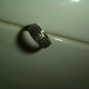 Side view of the Silver ring, one ring to rule the all and in the darkness bind them... FRODO