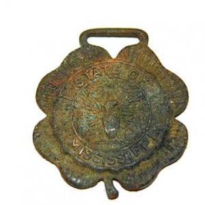 Pocket Watch Fob.  State of Mississippi with an eagle and breast plate.
