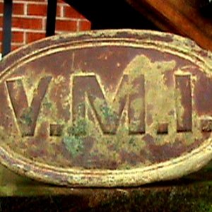 V.M.I. plate with lead back that is a first ever seen in this style