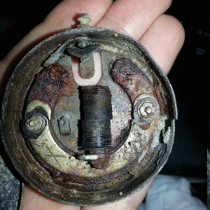 inside of what I believe is an old voltage meter