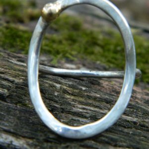 Sterling silver ring with a 14k accent