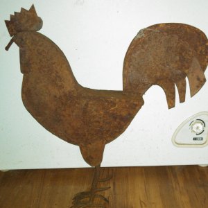 A steel Rooster found by my friend Rick Hale at the Famous Classic Hill Mine near Happy Camp in Siskiyou County California.