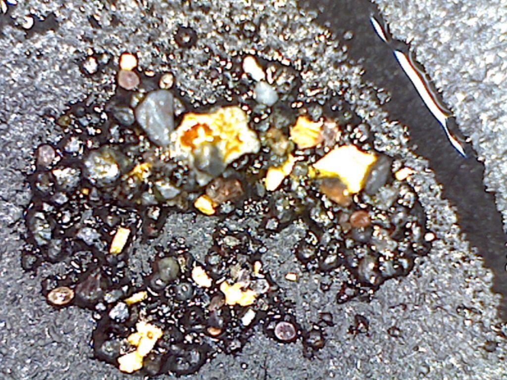 100x magnified beach gold