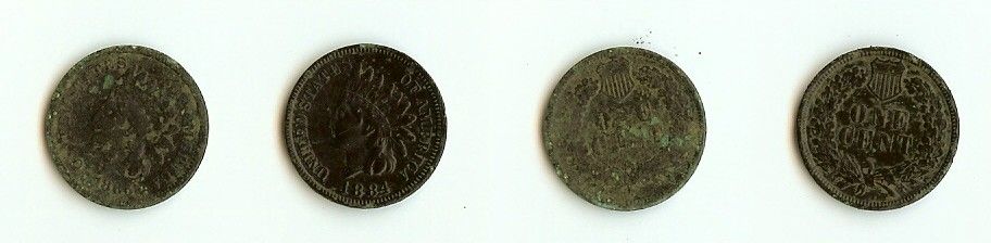1865 & 1884 Indian Head Cents