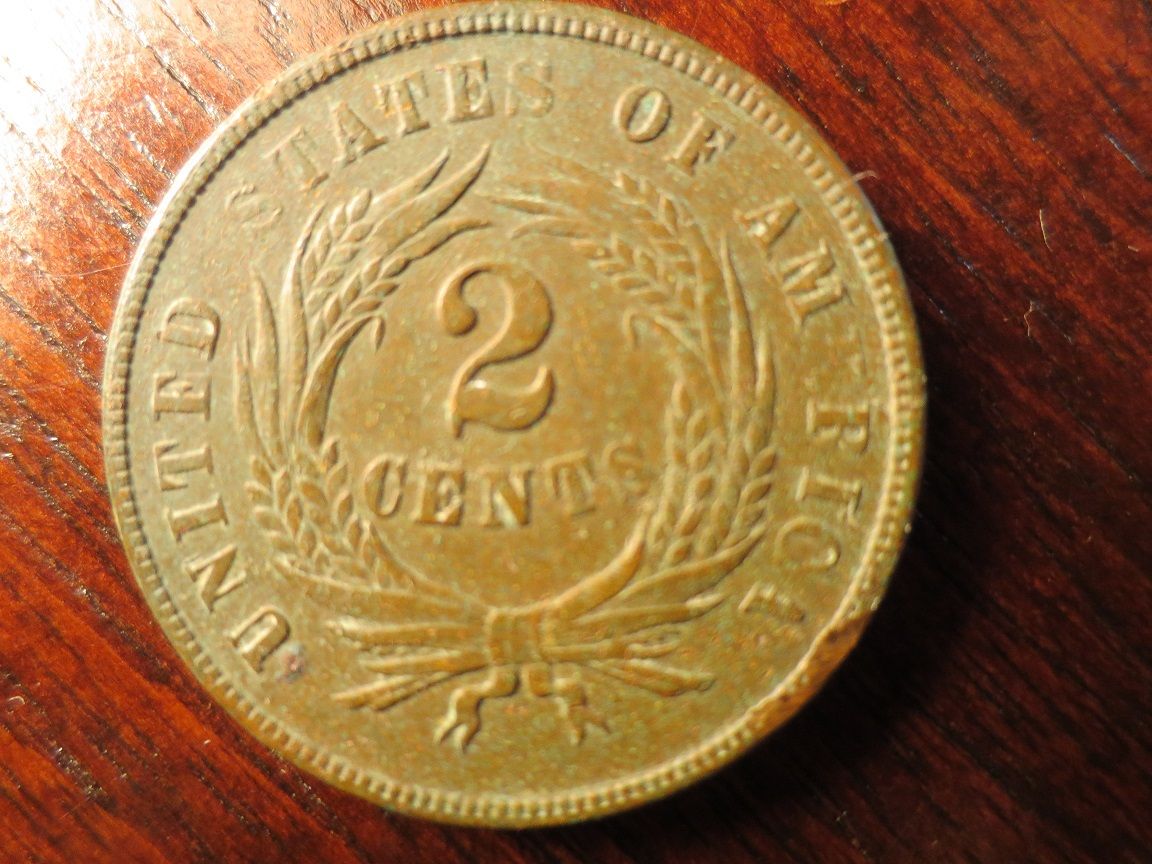 1865 2 Cent Piece (Back)